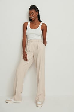 High Waist Recycled Tailored Suit Pants Outfit