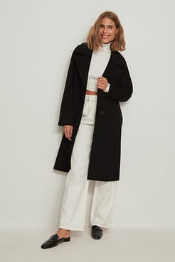 Recycled Wool Blend Oversized Coat Oufit