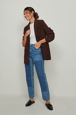 Organic High Waist Panel Jeans Outfit.