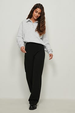 Button Detail Sweatshirt Outfit