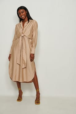 Tie Front Midi Dress Outfit