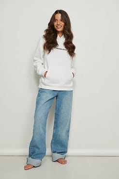 Shrunken Institutional Fleece Hoodie Outfit