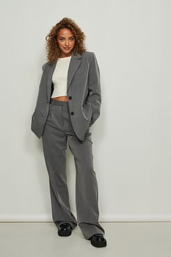 Ribbed Oversized Long Sleeved Crop Top Outfit.