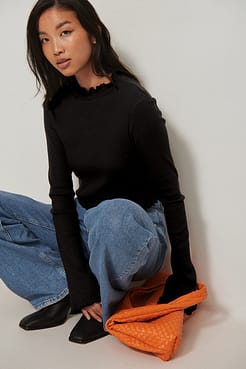 Cropped Baylock Trumpet Sleeve Top Outfit