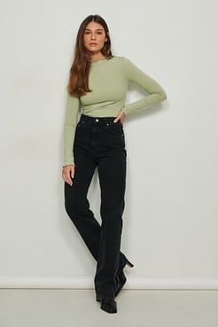 High Neck Babylock Rib Top Outfit