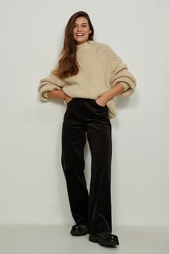 Wide Leg Corduroy Trousers Outfit.
