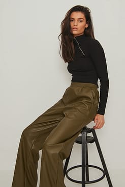 Side Zip Rib Top Outfit.