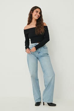 Off Shoulder Babylock Long Sleeve Top Outfit