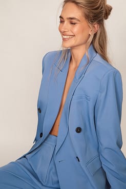 Recycled Soft Oversized Double Breasted Blazer Outfit
