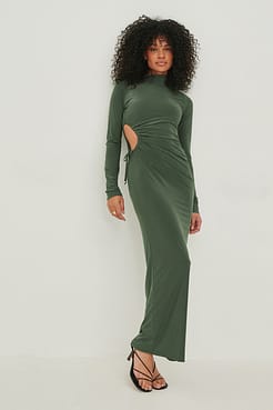 Side Cut Out Maxi Dress Outfit.