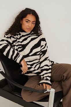 Swirl Jacquard Knit Sweater Outfit