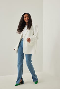 Side Slit Jeans Outfit.
