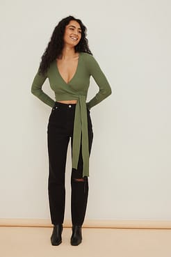 Wrapped Crop Top Outfit.