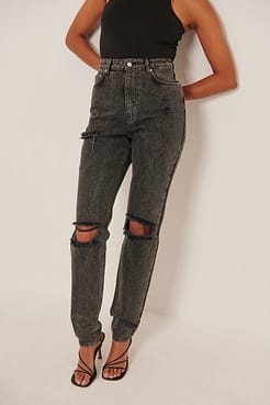 Distressed Straight Fit Jeans Tall Outfit.