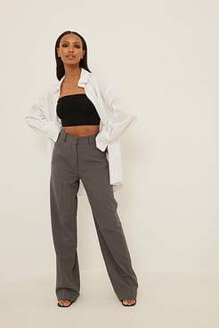 Cropped Tube Top Outfit.