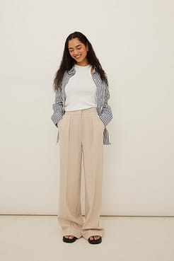 High Waist Wide Suit Pants Outfit