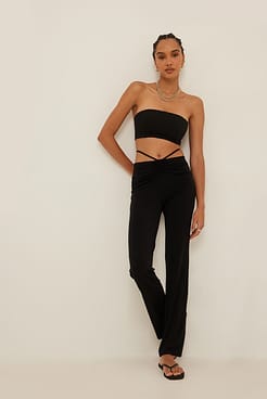 Tie Waist Straight Pants Outfit