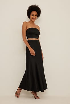 Satin Tube Top Outfit.
