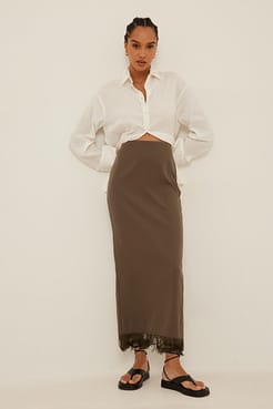 Fringed Detail Maxi Skirt Outfit