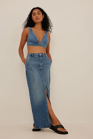 Denim Bralette Top Outfit