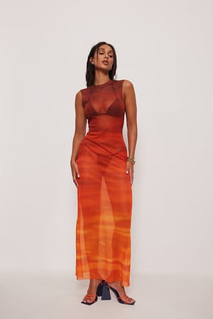 Mesh Maxi Dress Outfit