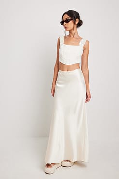 Structured Chiffon Strap Corset Top Outfit