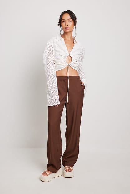 Beige Chemisier manches trompette