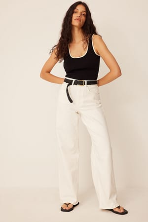 Knitted Contrast Singlet Outfit.