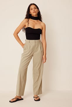 High Waist Ankle Suit Trousers Outfit