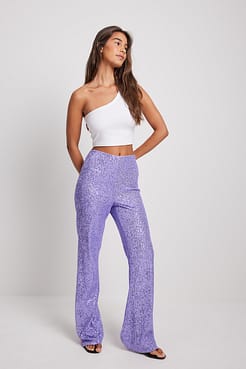 Flare Sequin Pants Outfit