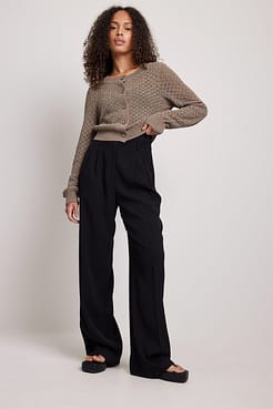 Structure Knitted Cardigan Outfit