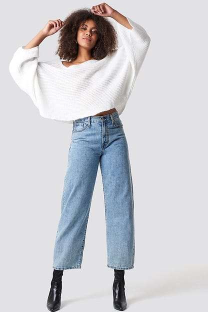 Offwhite Off Shoulder Knitted Sweater