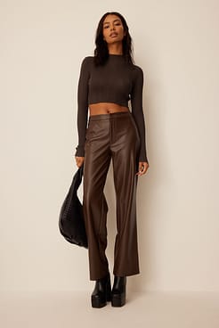 Rib Knitted Tight Top Outfit
