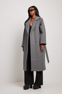 Raglan Sleeve Belted Coat Outfit