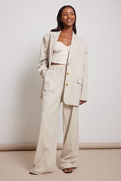 Deep Pleated Wool Blend Suit Pants Outfit