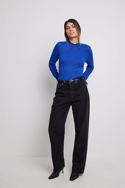 Black Jean large taille haute