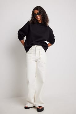High Neck Detail Sweatshirt Outfit