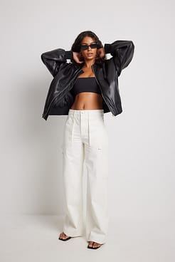 Low Waist Cotton Cargo Pants Outfit