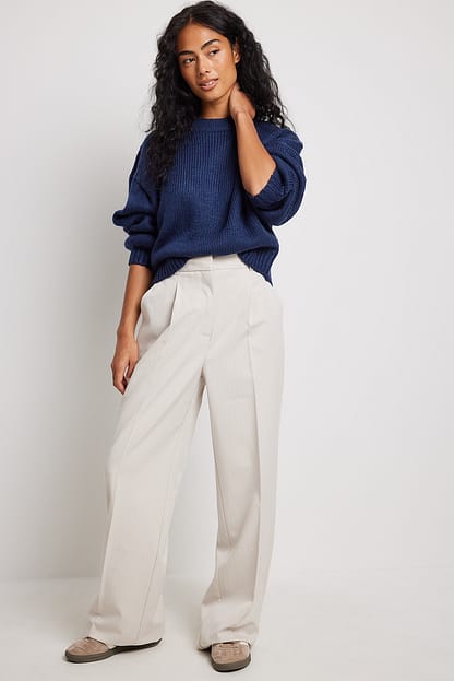 Navy Pull tricoté col rond recyclé