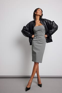 Bandeau Midi Dress Outfit.