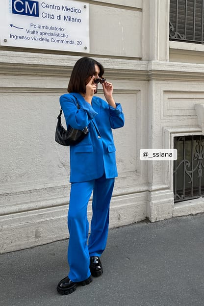 Cobalt Blue Blazer oversize décontracté