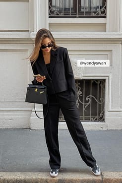 Slit Detail Blazer Outfit.
