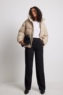 Belted Padded Jacket Outfit
