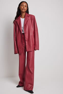 Straight Fit PU Jacket Outfit.