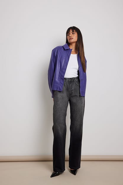 Purple Veste faux cuir