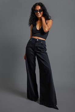 Rose Detail Halterneck Top Outfit
