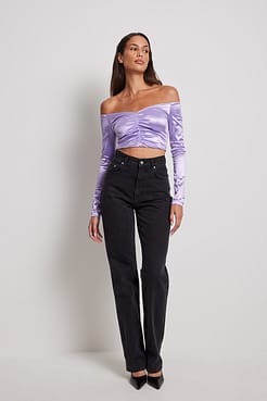 Shiny Cropped Top Outfit.