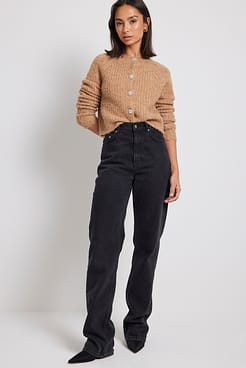 Soft Round Buttoned Cardigan Outfit