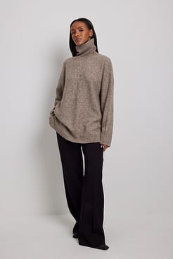 Wool Blend Polo Sweater Outfit.
