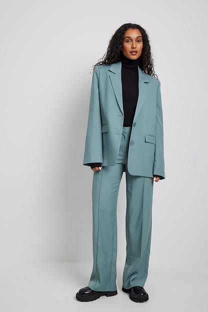 Blue Grey Blazer surdimensionné